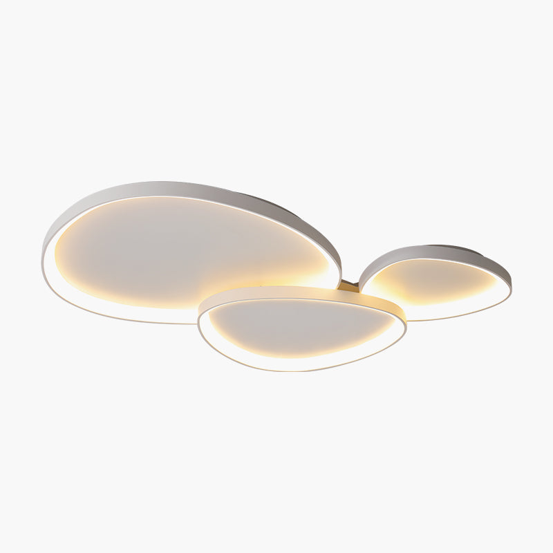 Flush Mount LED Overhead Fixture 17 in Oval Metal Design with Adjustable Color Temp & Dimming for Bedrooms Entryways Contemporary Homes