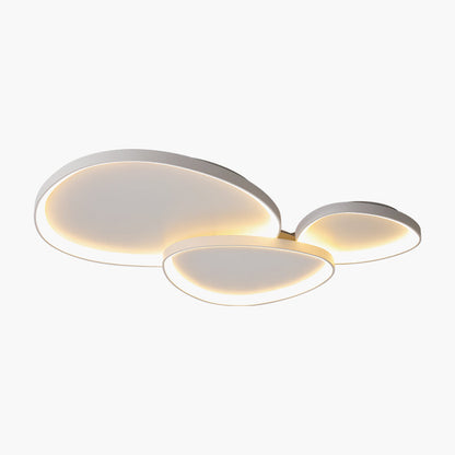 Flush Mount LED Overhead Fixture 17 in Oval Metal Design with Adjustable Color Temp & Dimming for Bedrooms Entryways Contemporary Homes