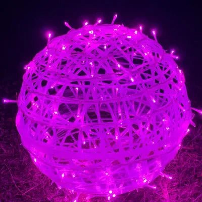 Woven LED Globe Light 8 Inch Waterproof Outdoor Hanging Orb for Trees Patios & Garden Decor | Connectable String Sphere Lights Yard Decorati