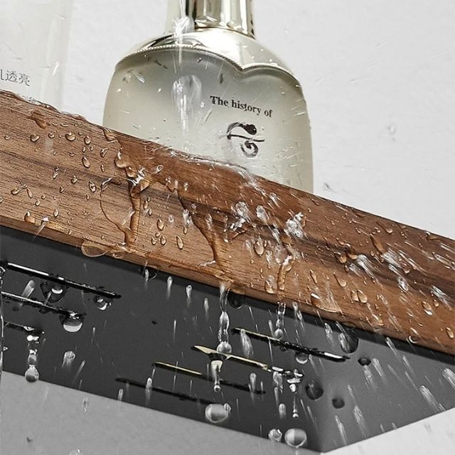 Willow Bathroom Shelf - Solid Wood, No-Drill Storage Solution