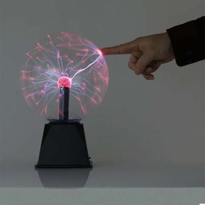 Electric Plasma Globe Touch Lamp with Lightning Effects for Desk or Nightstand | USB & Battery Powered Science Display Light for Bedroom