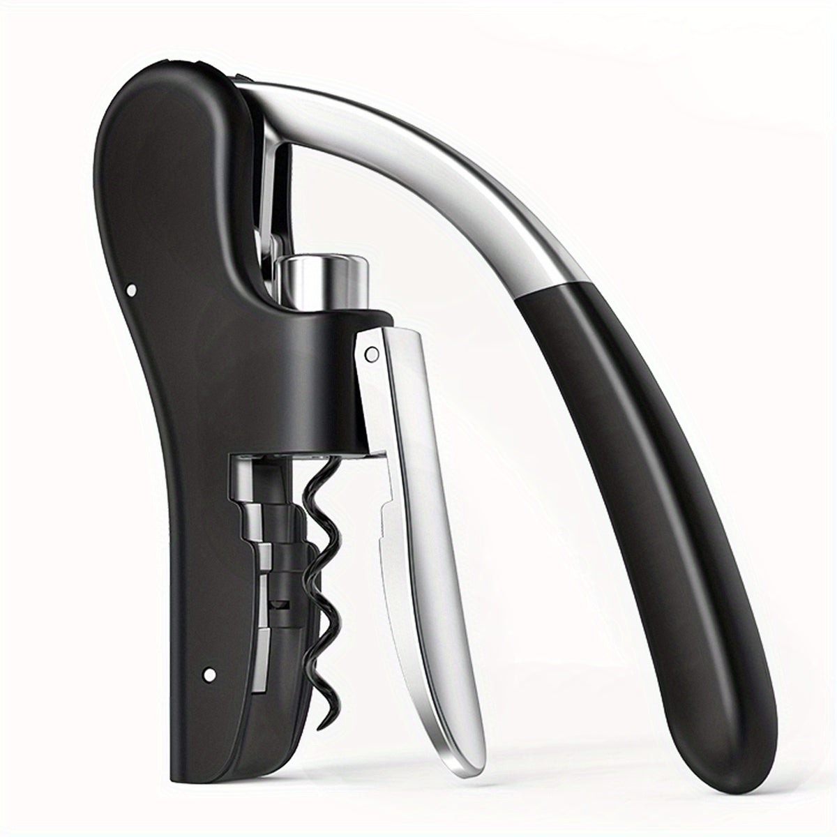 Lever-Action Wine Opener with Comfortable Grip for Effortless Cork Removal at Home, Bars & Restaurants