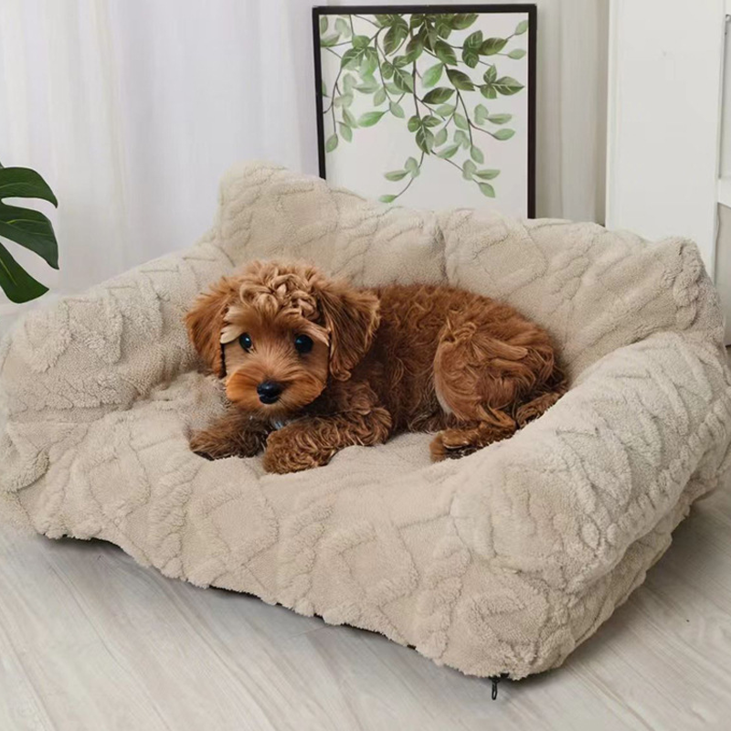 Cozy Sofa Dog Bed with Raised Edge – Soft Plush Design