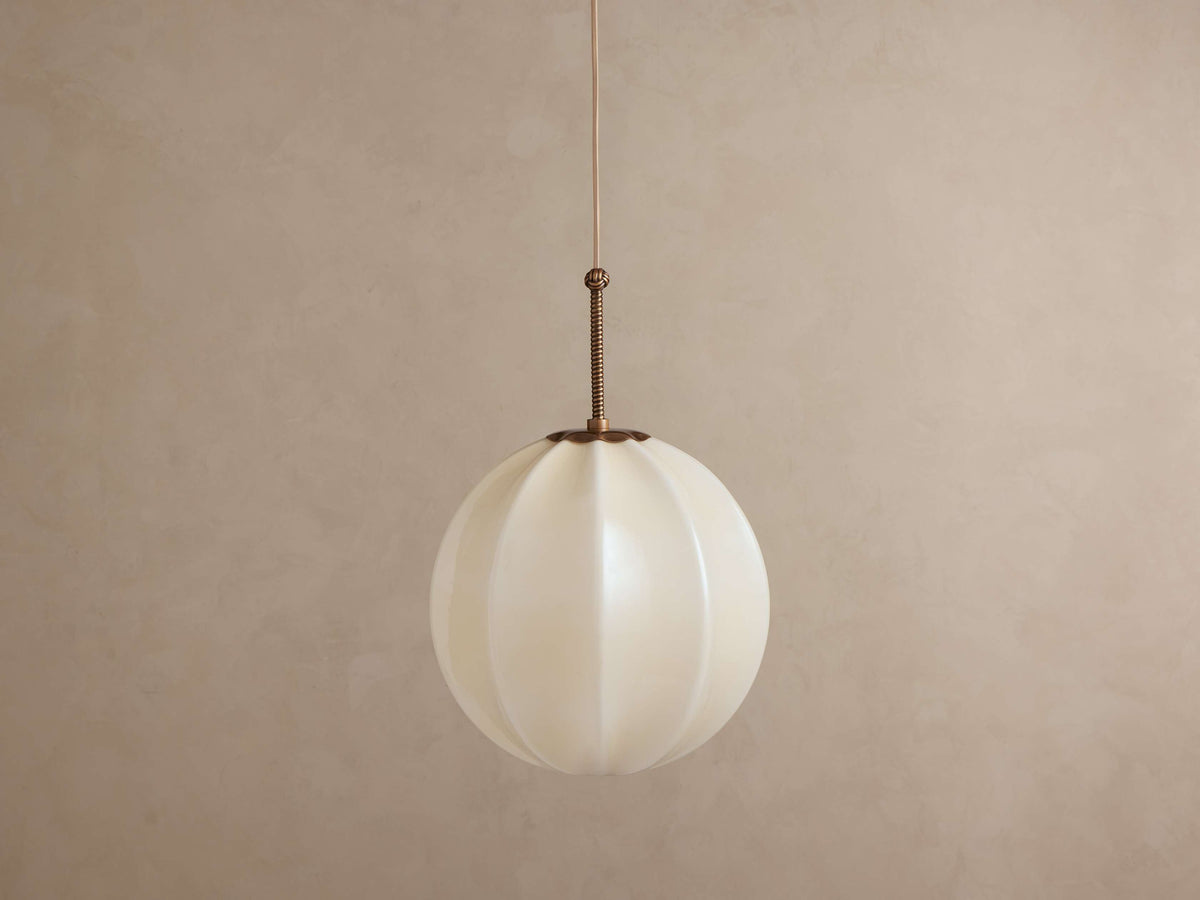 Spherical Glass Ceiling Light Fixture Cream Panel Shade Brass 12 16 20 Inch Hanging Lamp for Dining Room Kitchen Island Living Room