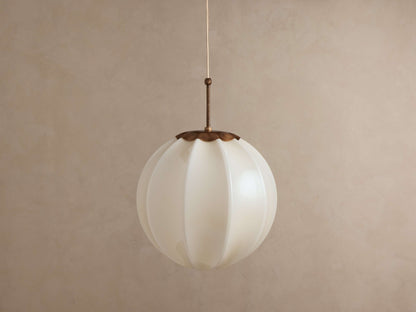 Spherical Glass Ceiling Light Fixture Cream Panel Shade Brass 12 16 20 Inch Hanging Lamp for Dining Room Kitchen Island Living Room