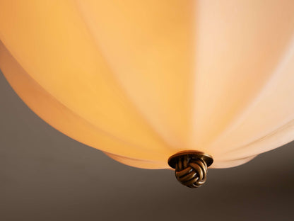 Flush Mount Ceiling Light Fixture with Cream Glass Panels and Brass Finish for Hallway Entryway Bedroom Kitchen