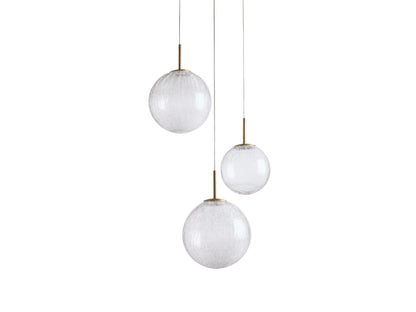 Adjustable Multi-Globe LED Spiral Chandelier 20-43 in Diameter Crackle or Matte Glass Brass Finish for Entryway & Dining Room