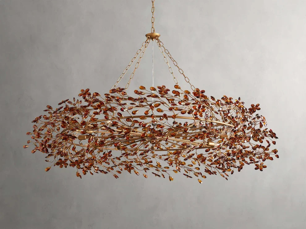 Round Multi-Light Statement Chandelier 39-60 in 6-12 Sockets Metal Crown for Dining Room Foyer Entryway Living Room