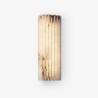 Alabaster LED Sconce 12 Inch Vertical Stone Wall Light for Vanity Hallway Bedroom Soft Glow Ambient Fixture Hardwired Modern Indoor Lighting
