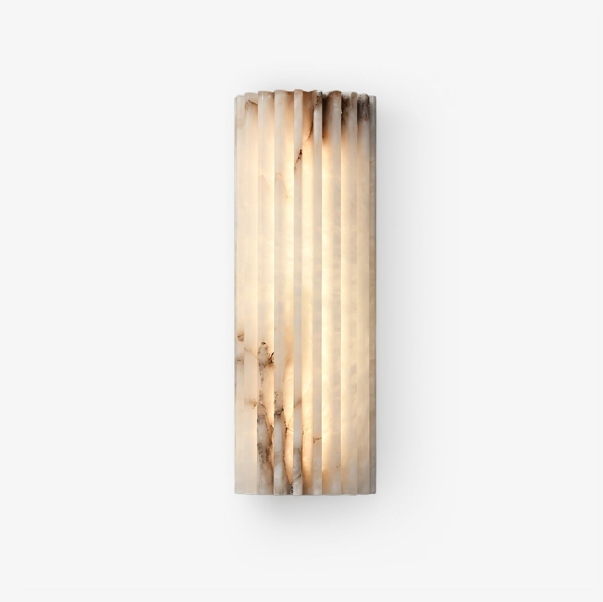 Natural Stone Wall Sconce 12 in Integrated LED Ribbed Surface Indoor Lighting Fixture for Bedroom Hallway Living Room Warm Ambient Glow