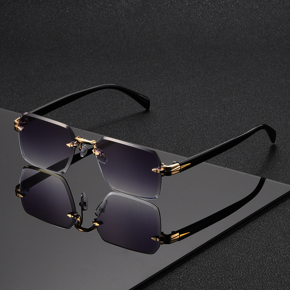 Lightweight Square Eyeglasses for Men Metal Frame Clear Fashion Glasses Everyday Use