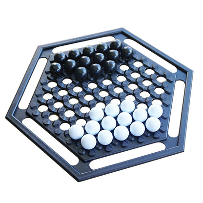 Two-Player Abstract Board Game with Marble Pieces for Family Strategy Fun