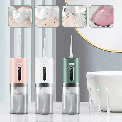 Water Flosser Cordless Rechargeable Interchangeable Nozzle Tips