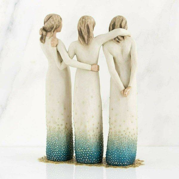 Resin Sister Figurine Statue - Handcrafted Bond of Friendship Decor for Home Shelf Display
