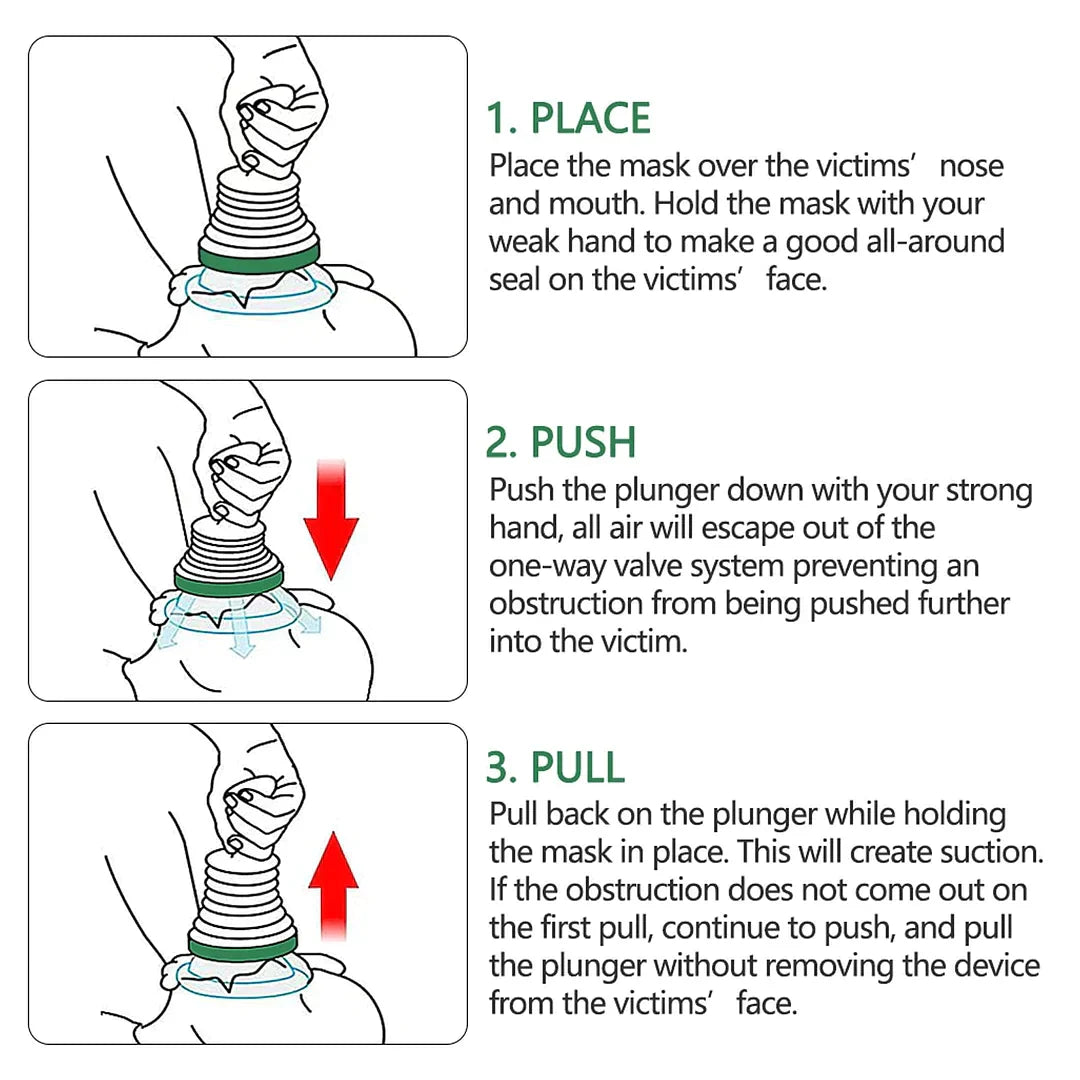 Airway Obstruction Relief Device for Emergency Choking First Aid – Portable Suction Tool for Adults & Kids