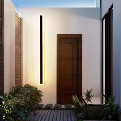Waterproof Linear LED Outdoor Wall Light Modern Metal Weatherproof Sconce for Garden Patio Entryway Hallway Exterior Porch Walkway IP65