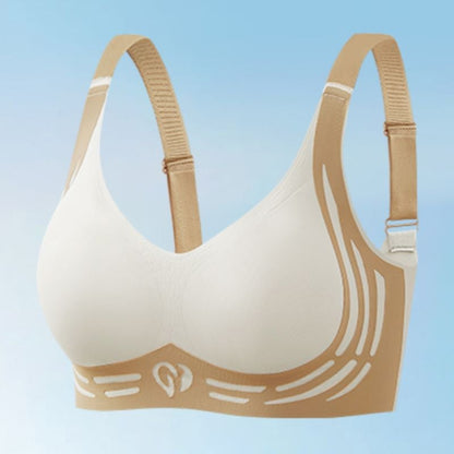 Wireless Lift Bra with Wide Straps – Wire-Free Support and Smoothing U-Back Design for Full Coverage