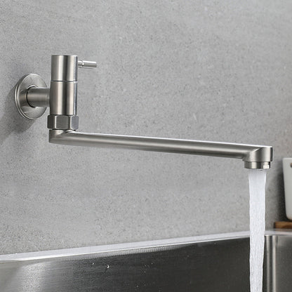 Wall-Mounted Stainless Steel Swivel Faucet – Single-Handle Pot Filler for Kitchen