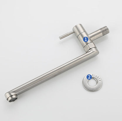 Wall-Mounted Stainless Steel Swivel Faucet – Single-Handle Pot Filler for Kitchen