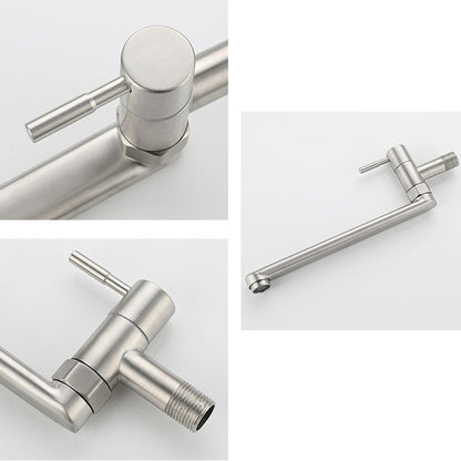 Wall-Mounted Stainless Steel Swivel Faucet – Single-Handle Pot Filler for Kitchen