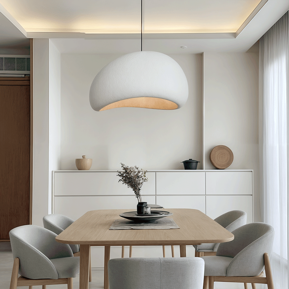 Dome Drop Ceiling Light with Height-Adjustable Cable E27 Socket Dimmable Fixture for Kitchen Island Dining Table