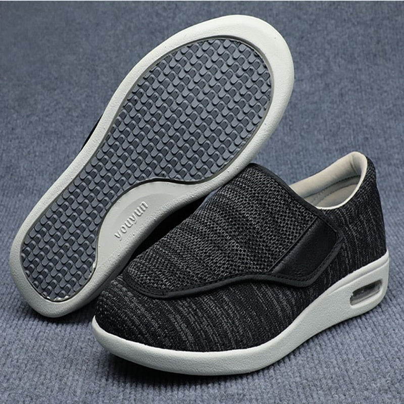 Extra-Wide Adjustable Velcro Shoes for Swollen Feet with Memory Foam Insoles – Breathable Diabetic-Friendly Slip-Resistant Sneakers for