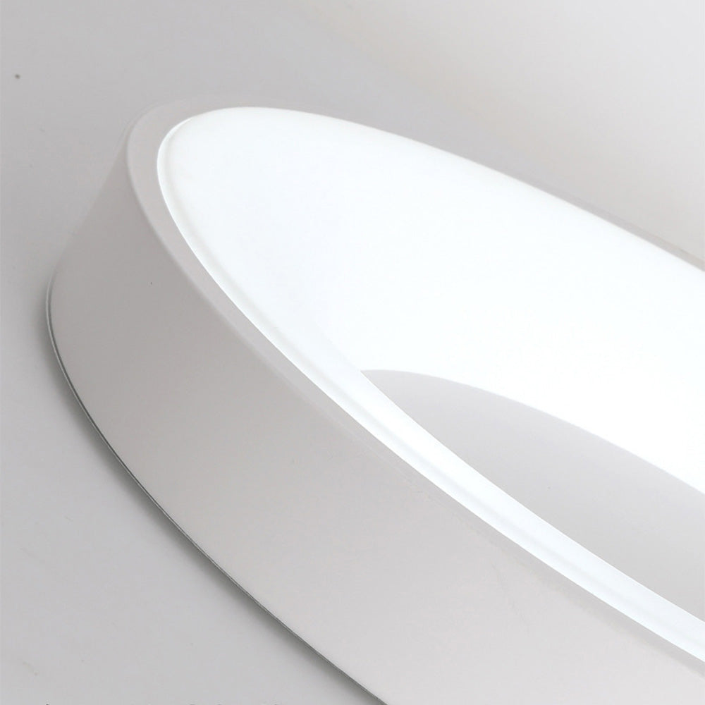 Round Flush Mount LED Fixture Iron Acrylic Low Profile for Bedroom Hallway Living Room Kitchen Dining Room Modern Minimalist Slim Design