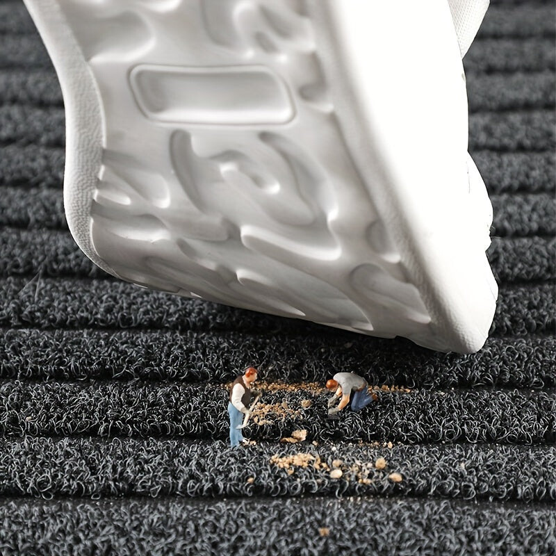 Heavy-Duty Entry Rug Polyester PVC Non-Slip All-Weather Scraper Mat for Front Door Back Porch Patio Mud Trap Runner for Home Apartment