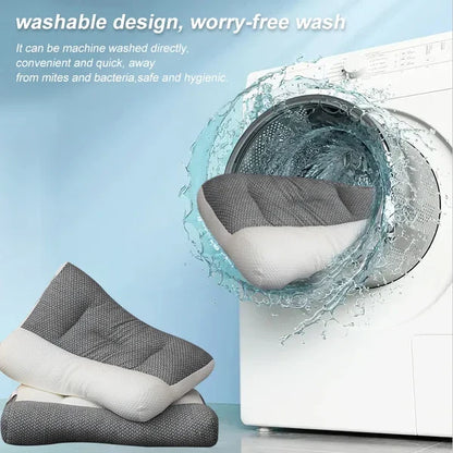 Ergonomic Contour Sleep Pillow with Ear Recess for Side & Back Sleepers – Cervical Alignment Support, Breathable Polyester-Soy Fill