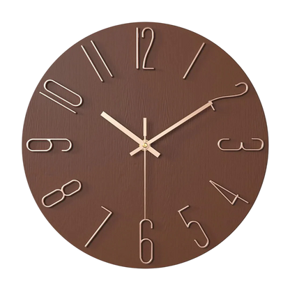 12-Inch Quartz Wall Clock – Minimalist Round Design for Home, Office, Bedroom & Kitchen – Silent Non-Ticking Battery Operated