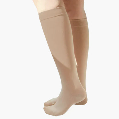 Graduated Compression Socks with Elastic Band for Swelling Relief & Circulation Support – Seamless Knee-High Design for Women & Men, Sizes