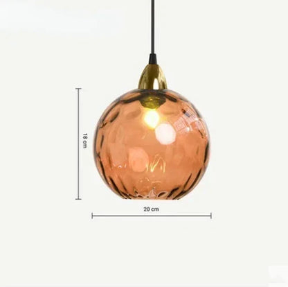 Glass Globe Pendant Light Fixture with Adjustable Cord for Dining Room Kitchen Island Bedroom