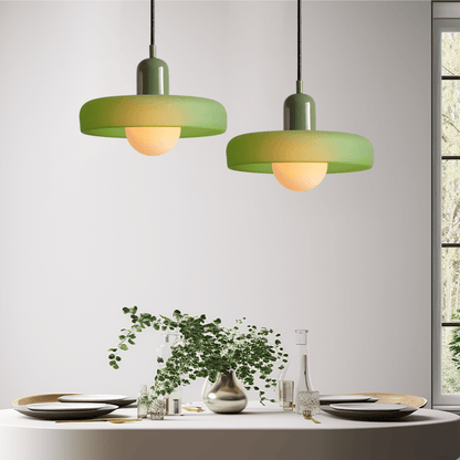 Art Glass Dome Pendant Light Fixture with Adjustable Cord for Kitchen Island Dining Room Bedroom | Modern Round Ceiling Hanging Lamp