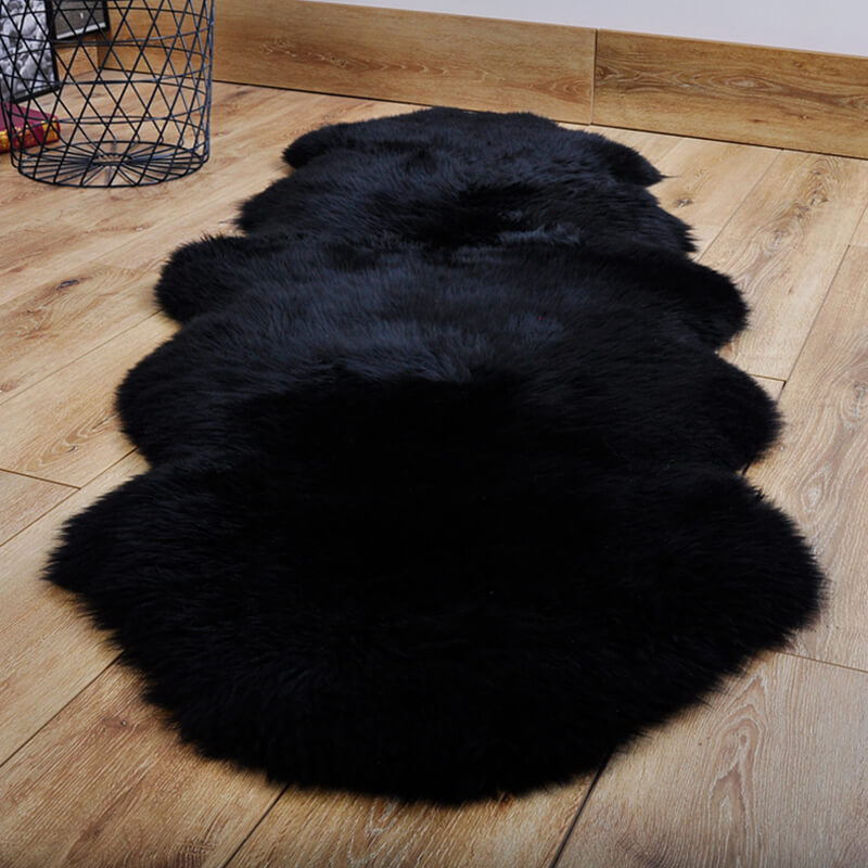 Plush Faux Fur Area Runner 24 × 47 Inches Beige Anti-Slip Backing Hallway Bedroom Entryway Ultra Soft Sheepskin Style Floor Mat for Living R
