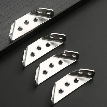 Stainless Steel Corner Braces for Furniture Reinforcement – Triangular Support Brackets for Tables Chairs Shelves Cabinets – Heavy Duty Meta