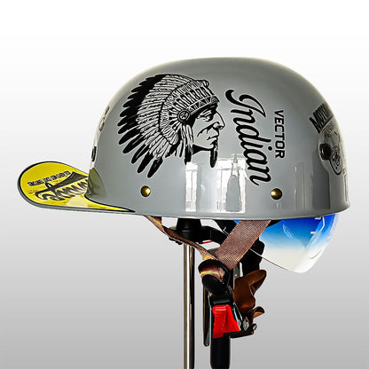 DOT-Certified Motorcycle Half Helmet with Baseball Cap Style for Urban Riding and Commuting