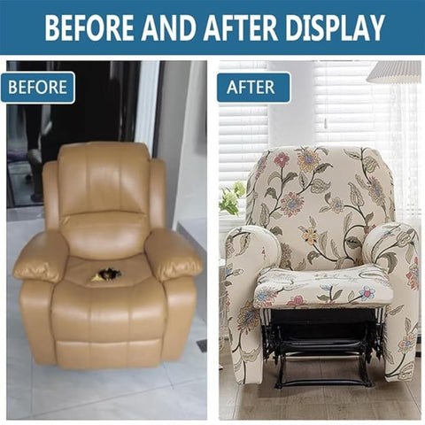 Blossom Recliner Cover - Durable Stretchy Fabric with Side Pockets
