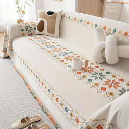 Bohara Sofa Cover - Durable Microfiber Blend, Non-Slip Boho Design