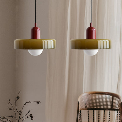 Dual-Shade Glass Hanging Light Fixture G9 Socket 14 Inch Ceiling Mount for Kitchen Island Dining Table Living Room Modern Overhead Lighting