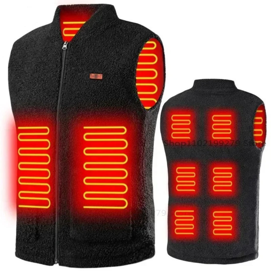 Heated Vest with 3 Temperature Settings & USB-C Power | Men's Electric Warming Gilet for Winter Outdoor Work | Rechargeable Washable Body