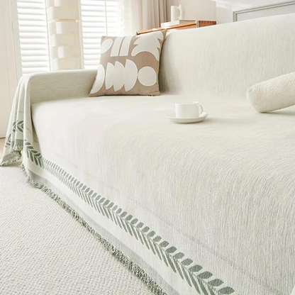Shierra Sofa Cover - Chenille Cotton, Rustic Slipcover for Sectional Couch