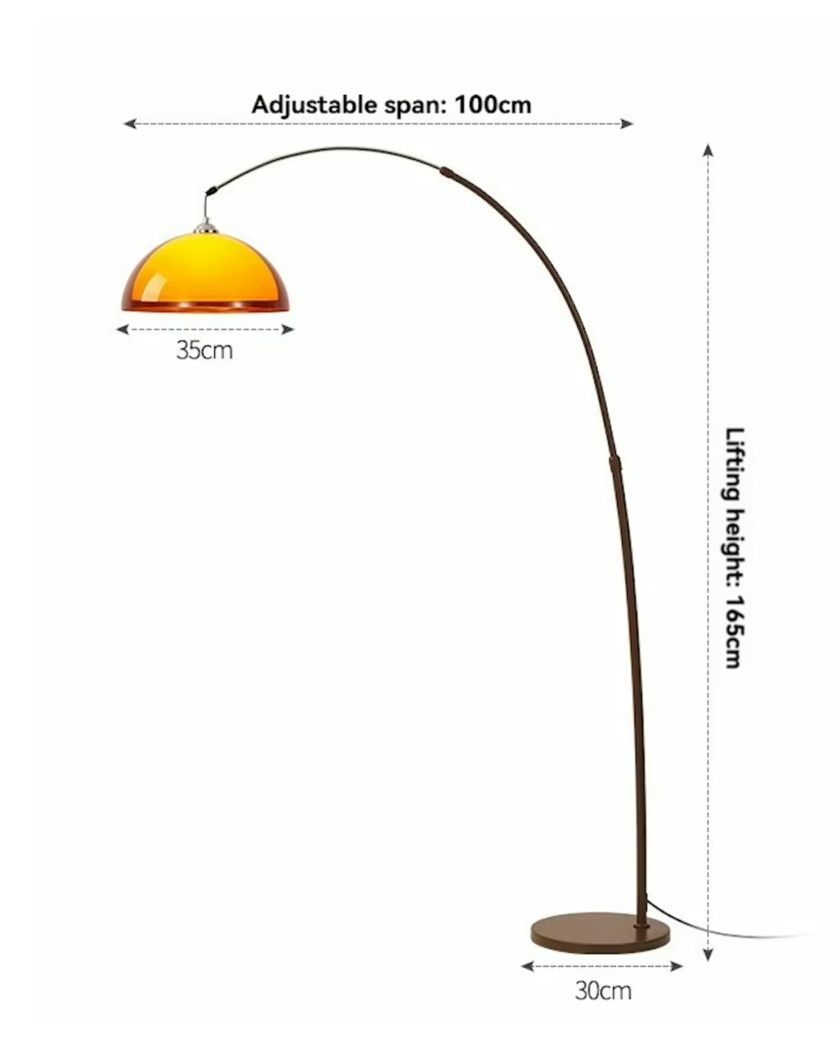 Elegant Arc Floor Lamp | Modern Design with Warm Dome Shade for Cozy Ambiance