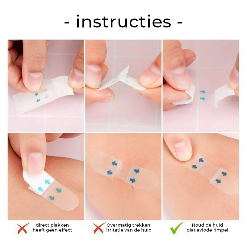 Invisible Facial Lifting Tape Strips for Jawline Contouring & Wrinkle Smoothing - Clear V-Shape Face Lift Stickers for Under Makeup - Breath