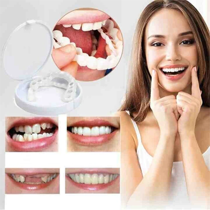 Cosmetic Tooth Veneer Snap-On Cover – Adjustable Fit for Natural-Looking Smile, Removable & Reusable Temporary Smile Enhancement