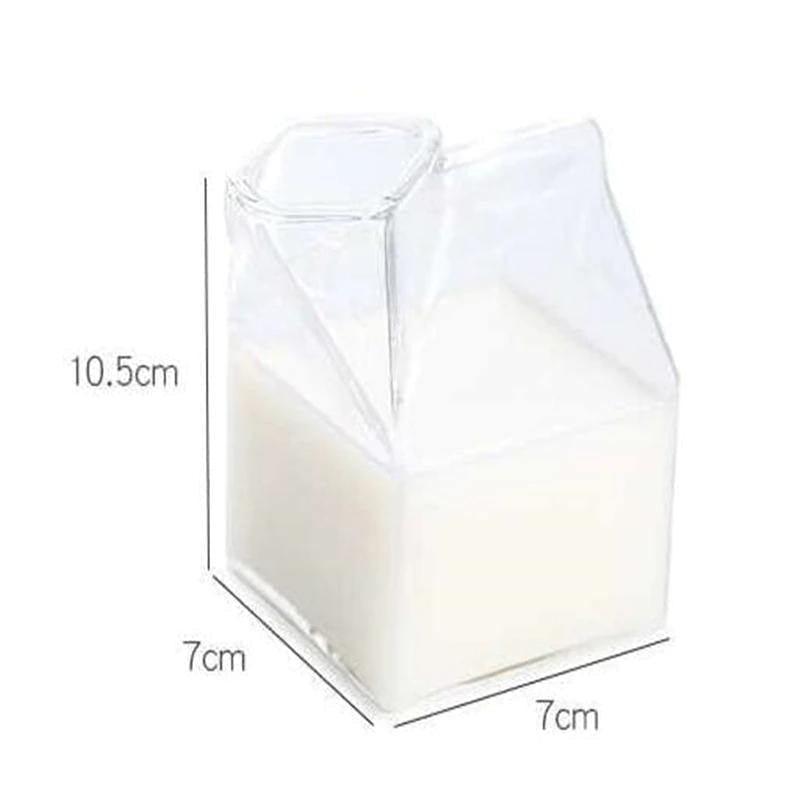 Compact Glass Milk Carton Mug