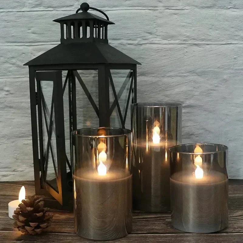 Flameless LED Pillar Candles with Remote Control & Timer – 3-Piece Set, Realistic Flickering Flame Effect for Living Room, Bedroom, Dining