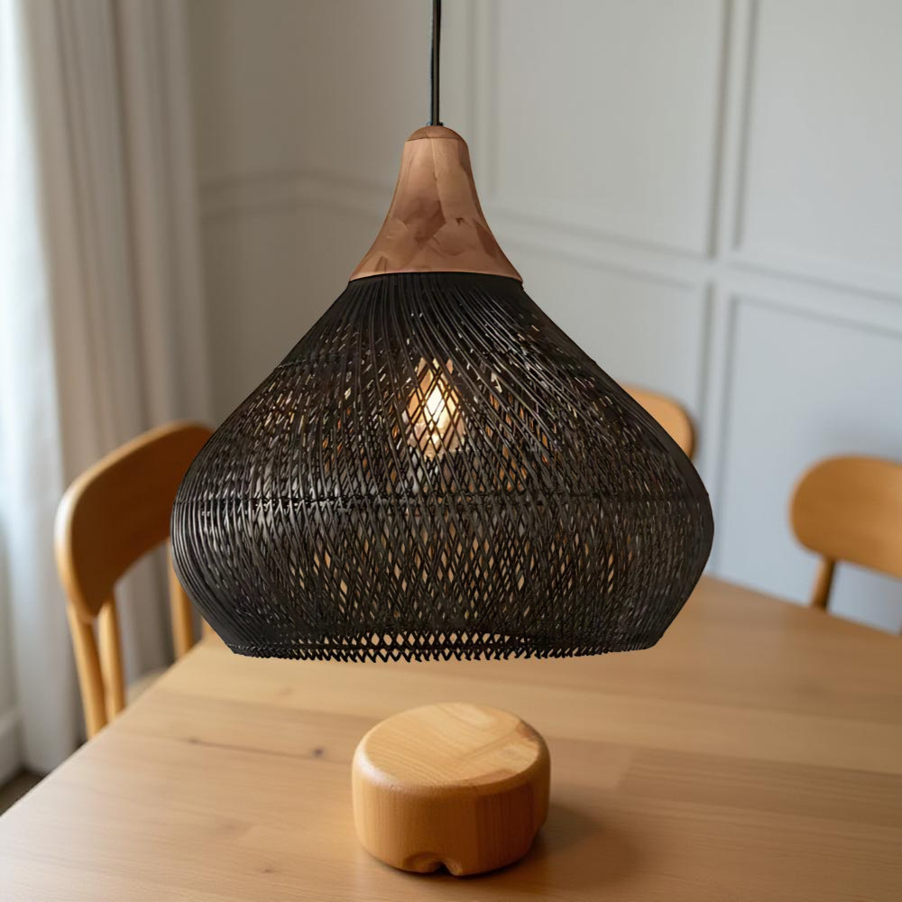 Woven Wicker Ceiling Light 20 in Natural Fiber Shade for Kitchen Island Dining Room Overhead Boho Farmhouse Organic Texture Rope Hanging Fix
