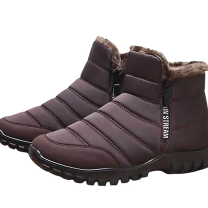 Men's Waterproof Winter Boots with Side Zipper – Insulated Snow Boots for Cold Weather