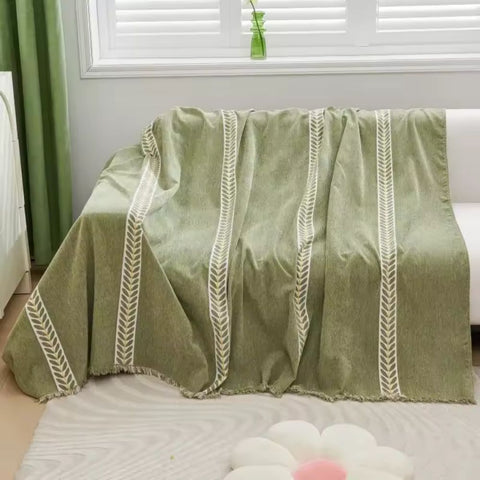 Flora Couch Cover - Premium Chenille, Leaf Pattern