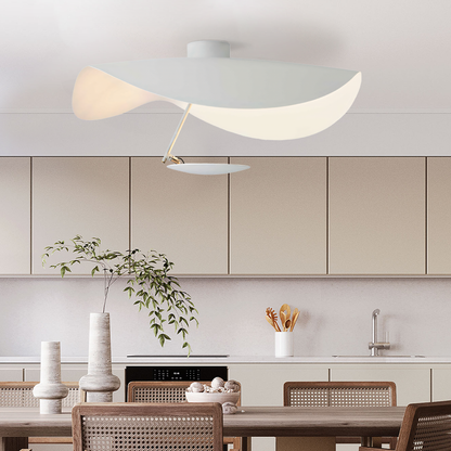 Modern LED Overhead Fixture 17W Metal Hanging Light Black White Gold for Kitchen Dining Room Bedroom Ceiling Mounted